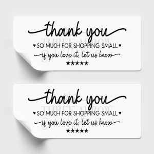 Small Business Customer Appreciation Thank You Stickers - Thank You For Shopping Small
