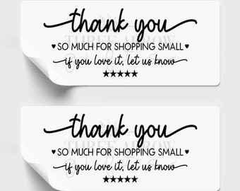 Small Business Customer Appreciation Thank You Stickers - Thank You For Shopping Small