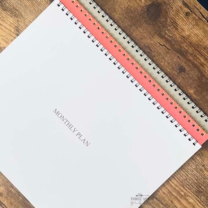 Minimalist Monthly Planner, 12 Months, Undated Sheets, Spiral Bound, 8.5x11, To Do List Planner, Choose Your Cover and Wire Color