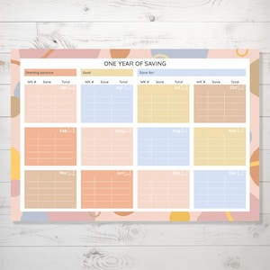 One Year Savings Goal Tracker Sticker Sheet, Financial Tracker, Money Tracker, Savings Tracker