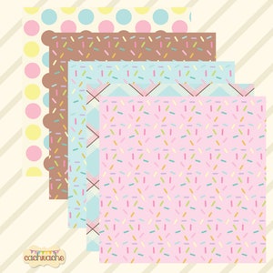 Ice cream digital paper, ice cream clipart, 20 colorful ice cream design, summer clipart in HQ - JPG and PNG