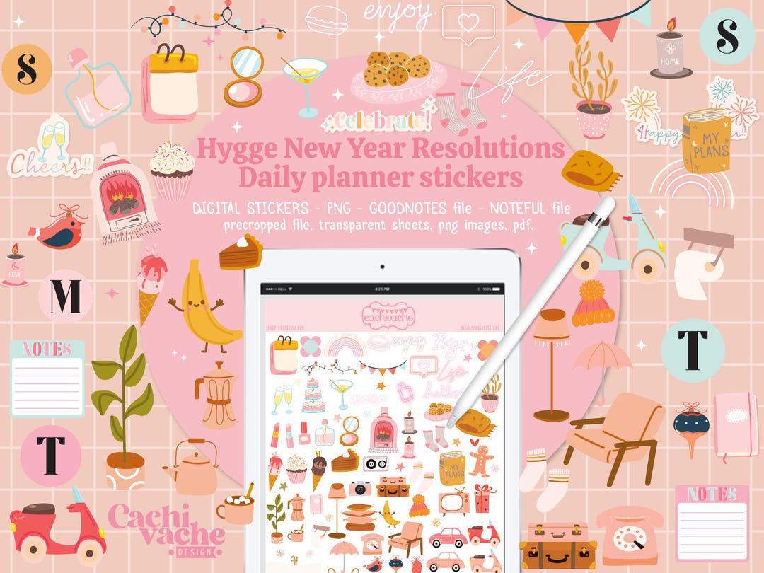 Holidays Digital Planner Stickers, Cozy Stickers for Goodnotes, Cute ...