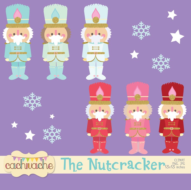 Nutcracker ballet clipart, christmas clipart, ballet clipart - Clara, nutcracker, sugarplum fairy and more! PNG and JPG in HQ