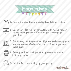Cat Printable Party Decorations, Cute Cat Printable Party Kit ...