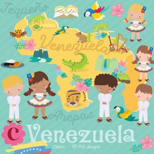 Venezuela clipart - 41 Venezuelan elements designs, Venezuelan traditions clipart, Venezuelan food clipart, Venezuelan people - JPG & PNG