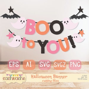 Halloween SVG, halloween banner, fall svg, BOO to you banner, SVG file, halloween printable banner - ai, svg, eps and png files
