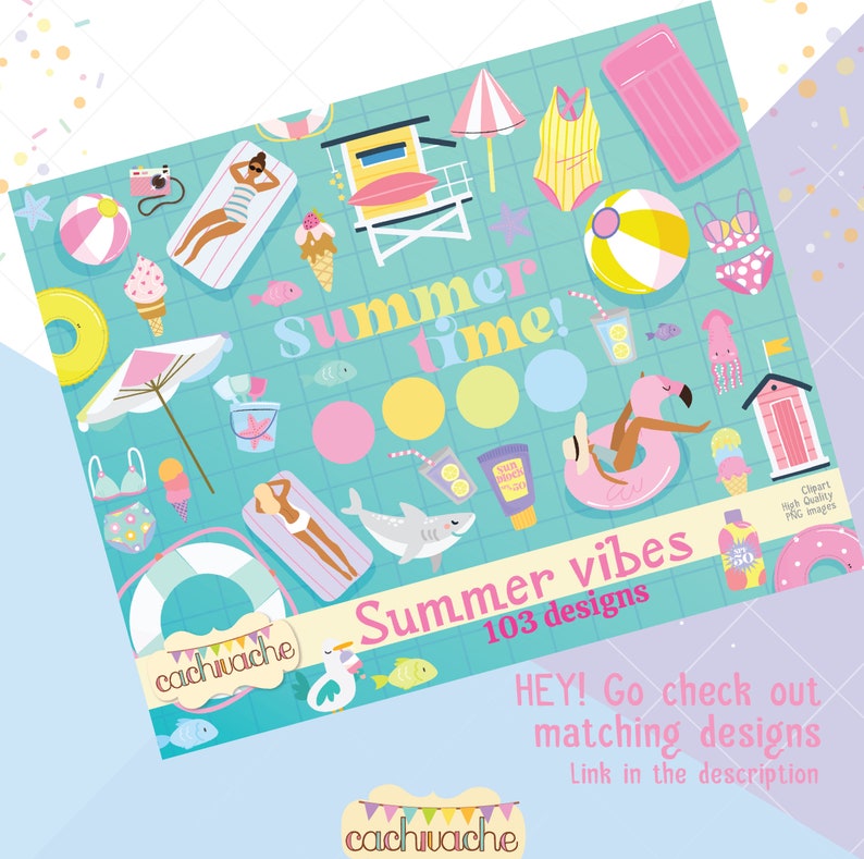 summer vibes clipart - link in description cachivachedesign
