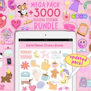 Pack de Stickers para Planner Digital | +3000 Pegatinas para Planners | Archivos Goodnotes, PNG y PDF - Descarga digital