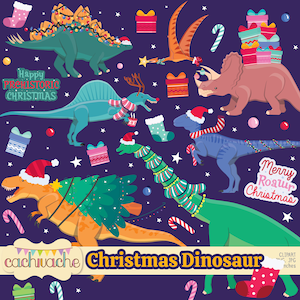 Clipart di dinosauro di natale, clipart di dinosauro, clipart invernale, camicia di natale di dinosauro, clipart di natale, disegno di dinosauri - in PNG in HQ