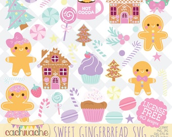 Gingerbread SVG - 40 Christmas svg files | Christmas cookie svg, Holiday svg, Gingerbread house svg  - editable and JPG and png files.