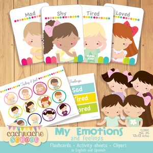 Cartes d'émotions imprimables pour les enseignants pour les activités en classe, activités d'enseignement à domicile pour les familles, tableau scolaire - téléchargement immédiat