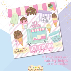 ice cream clipart - Etsy shop: cachivachedesign. Link in description