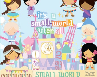 Its a small world after all clipart, children of the world clipart - PNG files instant download