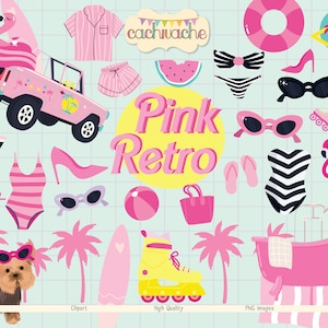 ピンクのレトロなクリップアート、ピンクの人形のクリップアート、マリブ人形、90 年代の懐かしいクリップアート、11.5 ファッション人形のクリップアート、ビンテージ人形のクリップアート - PNG デザイン HQ