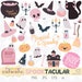 Halloween clipart, cute pink halloween clipart, pumpkin clipart, halloween sticker -Free license editable designs eps ai  png & jpg 