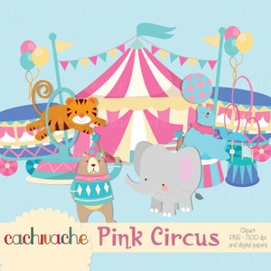 Imágenes prediseñadas de circo pequeño, animales, carpa y juegos, imágenes prediseñadas JPG y PNG HQ - animales y elementos del circo