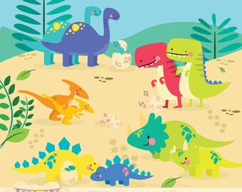 Dinosaur clipart, cute dinosaur mommy daddy and me clipart JPG and PNG HQ - Instant Download