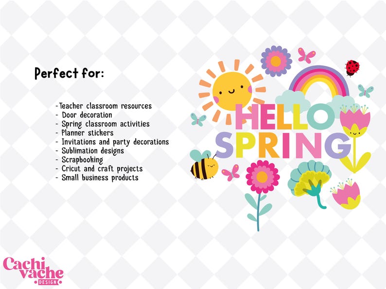 cute spring graphics png flowers sun rainbow bee butterfly