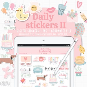 Everyday Digital Stickers for GoodNotes, Noteful stickers, Pre-cropped Digital Planner Stickers, Sticker book, Cute Stickers, Daily stickers