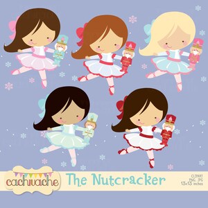 Nutcracker ballet clipart, Christmas clipart, ballet clipart - Clara, nutcracker, sugarplum fairy and more! PNG and JPG in HQ