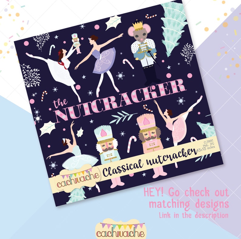 Nutcracker ballet clipart, christmas clipart, ballet clipart - Clara, nutcracker, sugarplum fairy and more! PNG and JPG in HQ