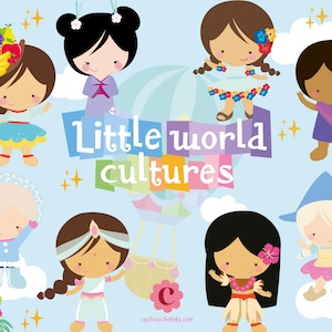 Small World Kids clipart, kinderen van de wereld clipart, kleine kinderen clipart, culturen van de wereld ontwerp - png