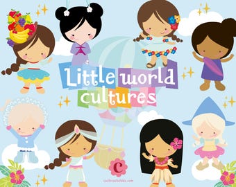 World children clipart, Culture childrens of the world clipart, World kids clipart - PNG files instant download