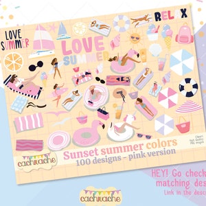 sunset summer colors clipart - Link in description. Cachivachedesign