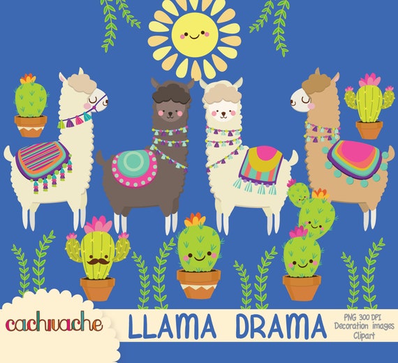 Llama Clipart Alpaca Clipart Cactus Clipart Jpg And Png In Etsy Singapore