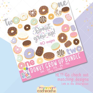 Donut box, Donut party favor box, party favor box digital, party print PDF kit Descarga instantánea en HQ tamaño de papel US Letter / A4 imagen 5