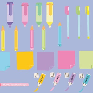 Back To School Classroom Clipart - 140 PNG for Digital Download - Cute Teacher Graphics