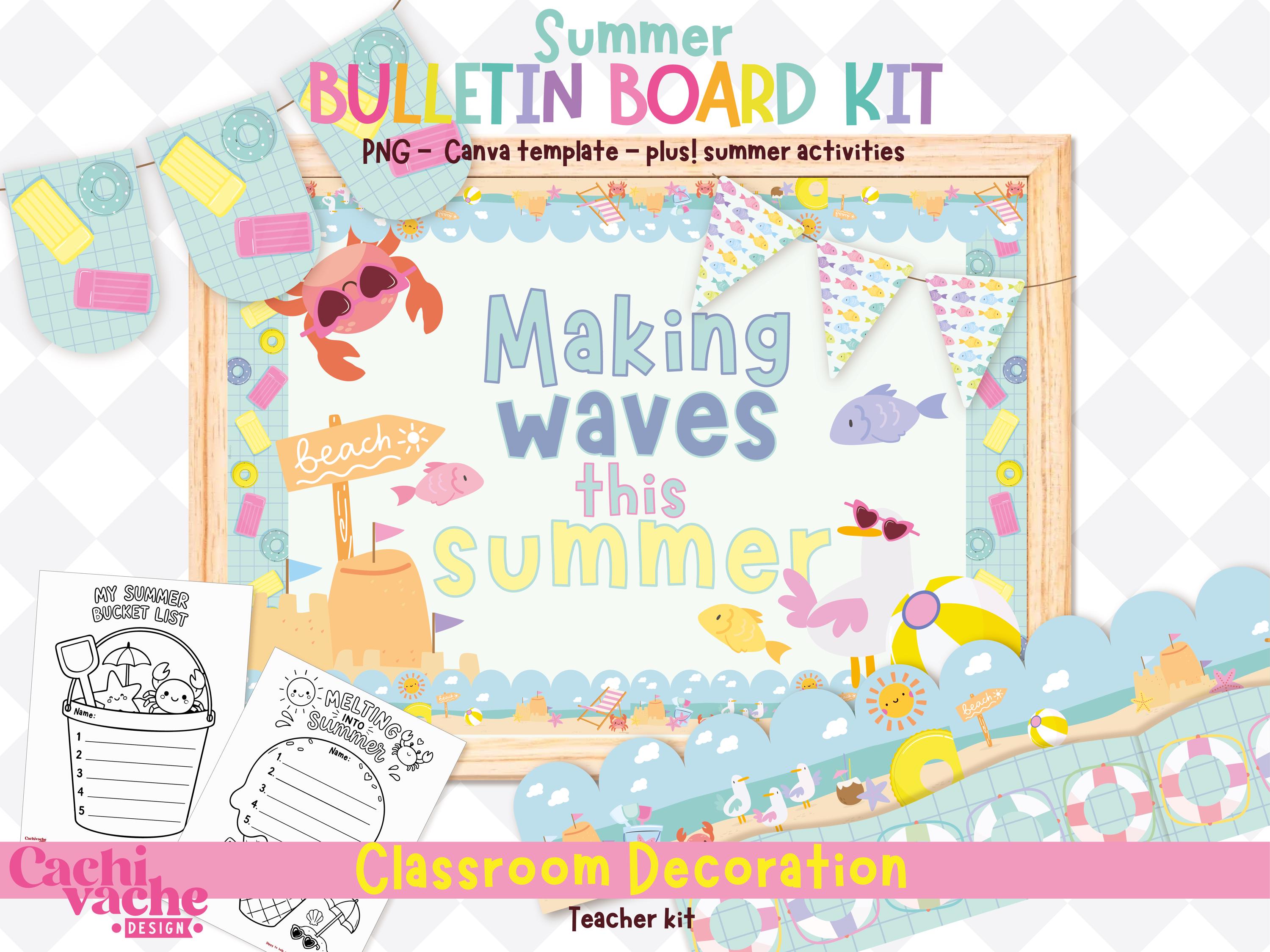 Summer Bulletin Board Kit for Teachers, Coastal Classroom Decor Bundle ...
