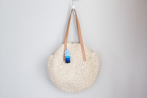 circle straw tote bag