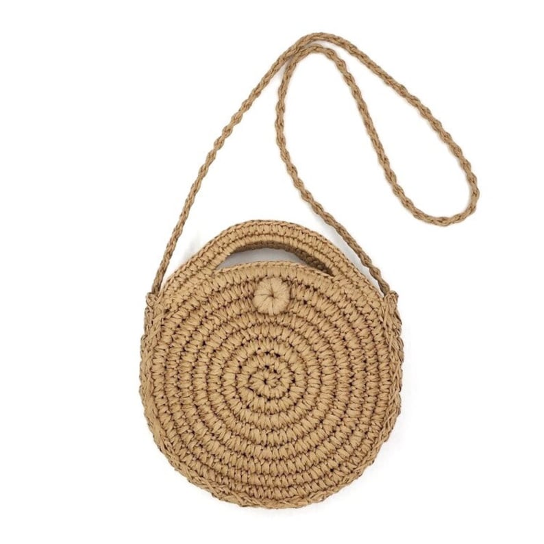 Straw Crossbody Bag Beach Bag Circle Straw Bag Handmade Straw Bag Boho Bag Round Straw Bag Straw Purse Round Straw Basket Rattan Bag