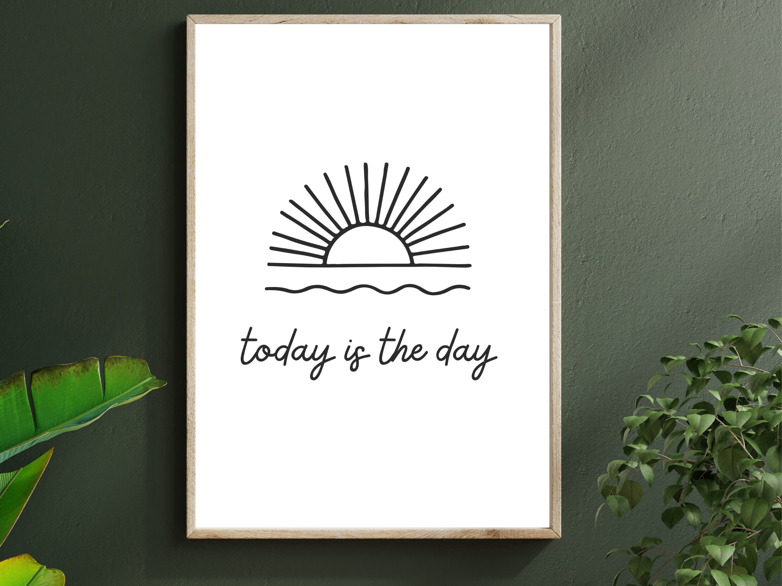 Today is the Day Black and White Poster Print, Downloadable Wall Art ...