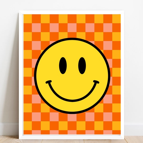 Smiley Face Print, Digital Download, Bright and Uplifting Wall Decor, Poster to bring sunshine to any room