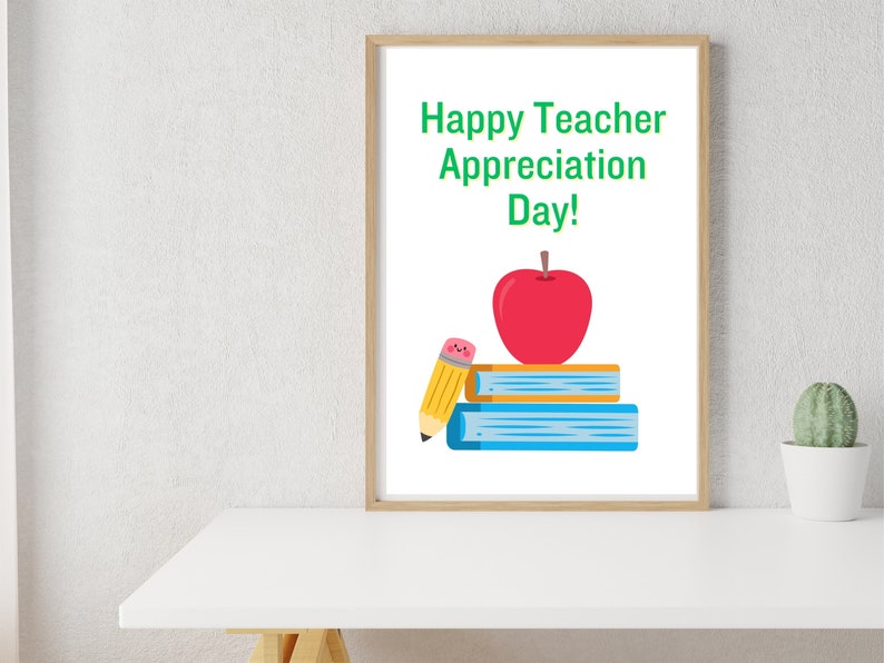Teacher Appreciation Day Poster, Instant Digital Download, Happy