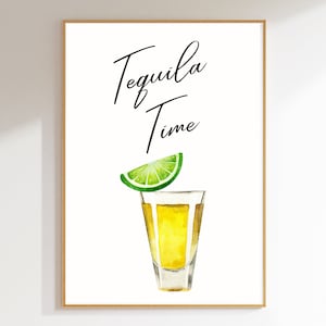 Tequila Wall Art, Tequila Time Digital Download, Bar and Kitchen Art, Tequila Poster, Tequila Shot Poster, Pub Wall Art