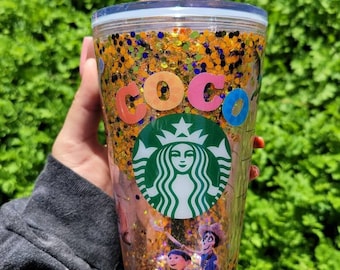 Coco Snowglobe Tumbler - Halloween Starbucks Cup - Venti - Dia de los Muertos RTS 1-2 Weeks