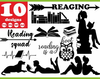 Download Reading svg | Etsy