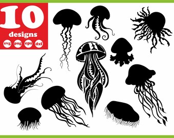 Download Jellyfish Silohette Svg Cut File - Layered SVG Cut File