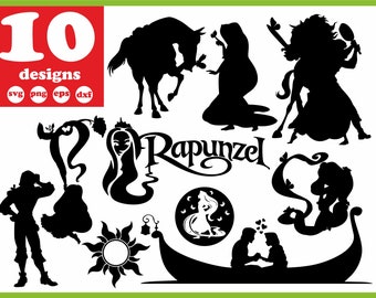 Download Tangled silhouette | Etsy
