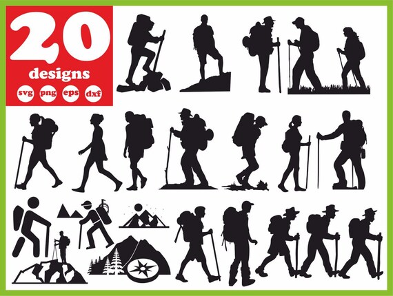 Hiking Svg File Camping Vector Mountain Decal For Cricut Etsy