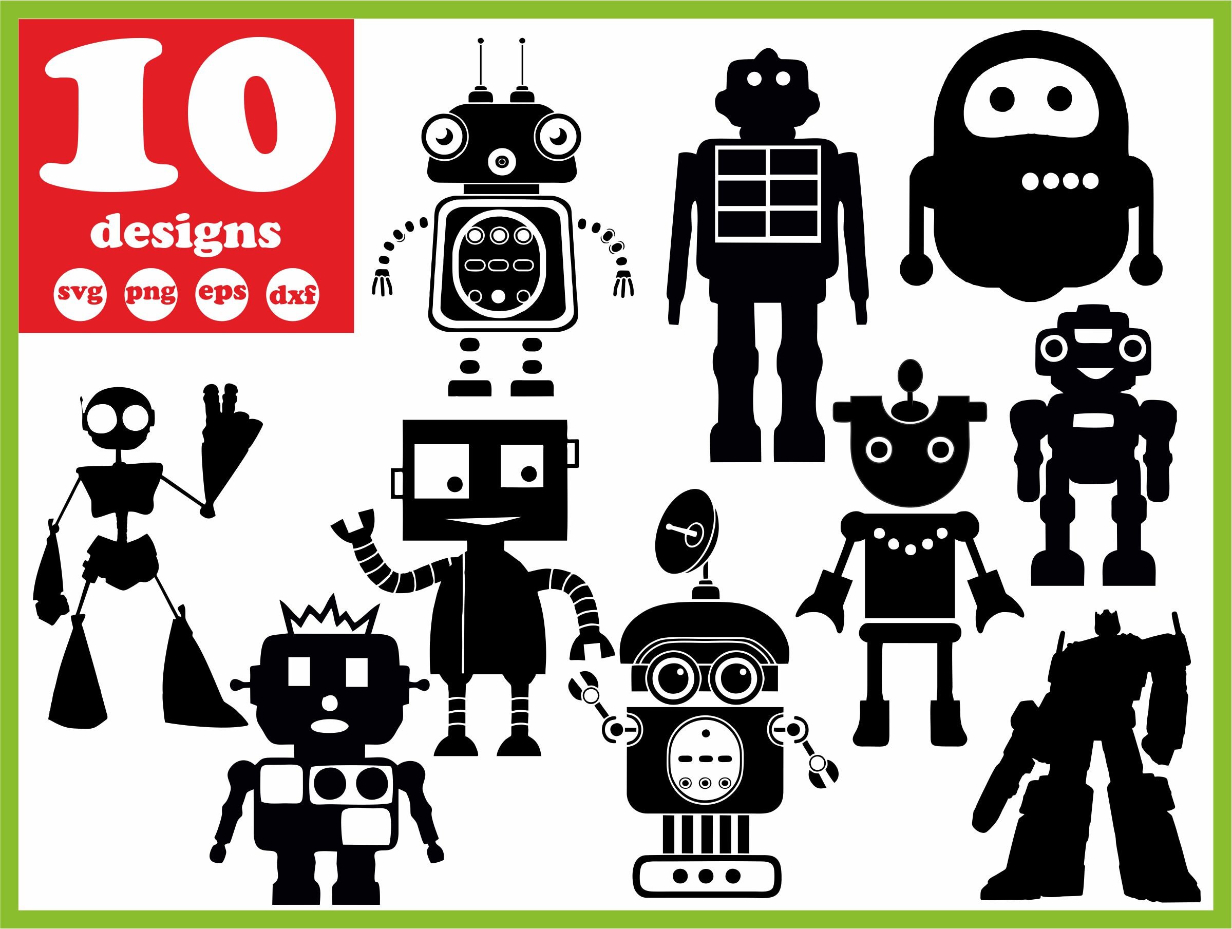 Robots Svg File Machine Digital Transformer Download - Etsy