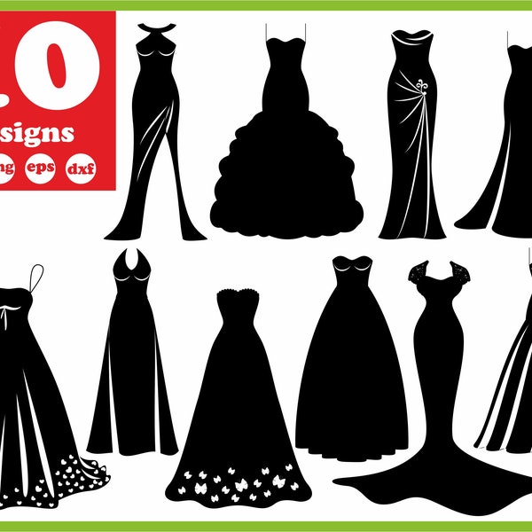Bridesmaid dress svg file Weddeing digital Bridal download silhouette vector decal for cricut clipart bundle vinyl stickers images eps dxf