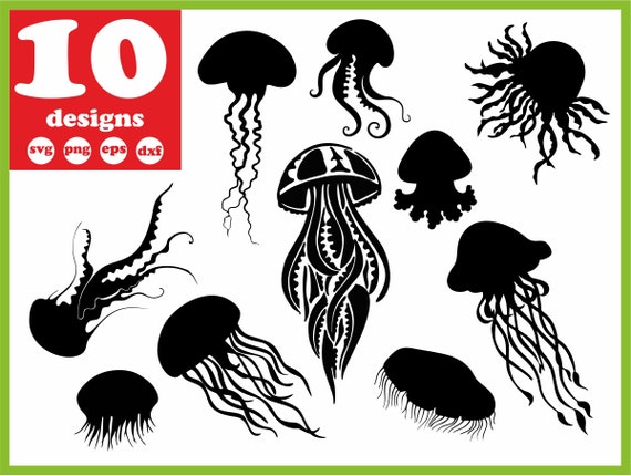 Download Jellyfish Svg File Digital Download Silhouette Vector Decal Etsy