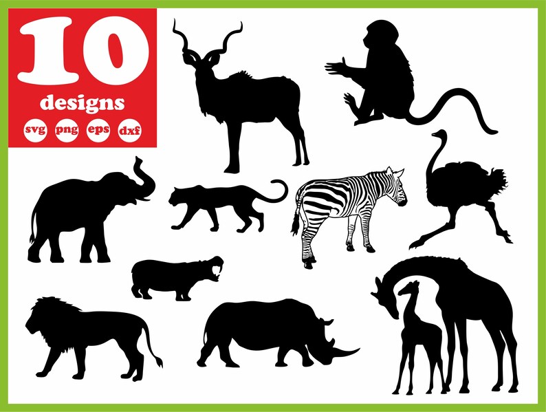 Download African Animals Svg File African Animals Vector African Etsy 3D SVG Files Ideas | SVG, Paper Crafts, SVG File