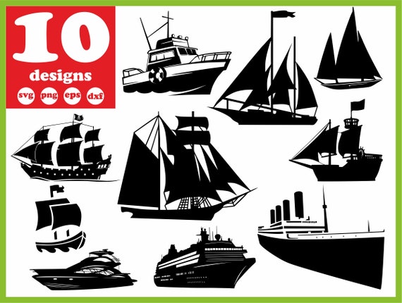 Ship Svg File Cruise Ship Digital Boat Download Silhouette Etsy