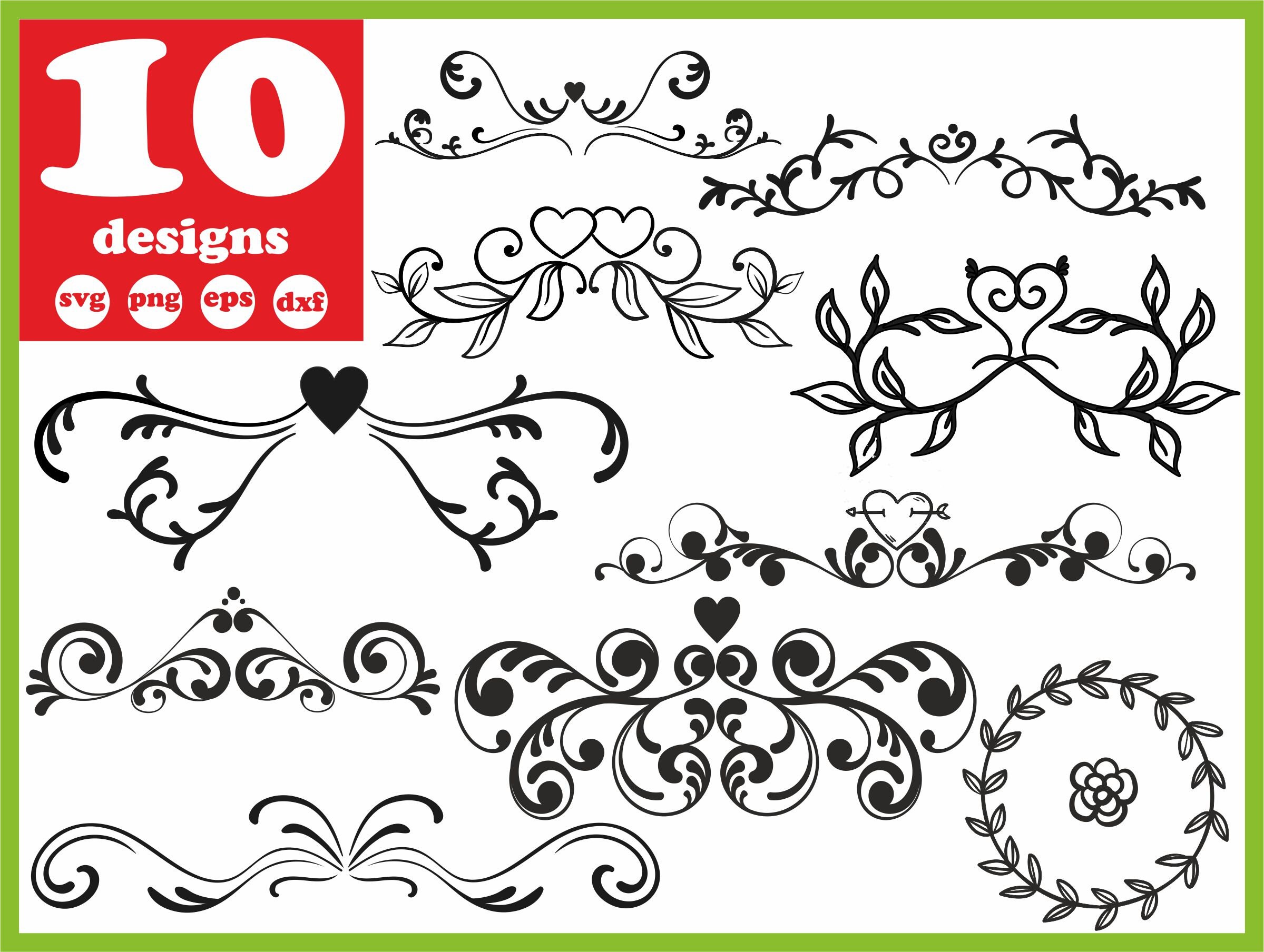Download Accent svg file Floral digital Frames download Ornament | Etsy