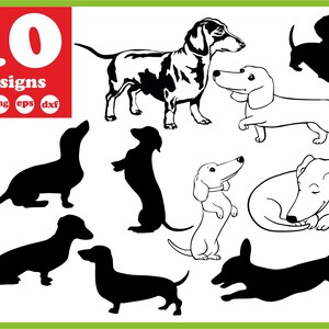 Daschund Svg File Through the Snow Digital Download Silhouette Vector ...
